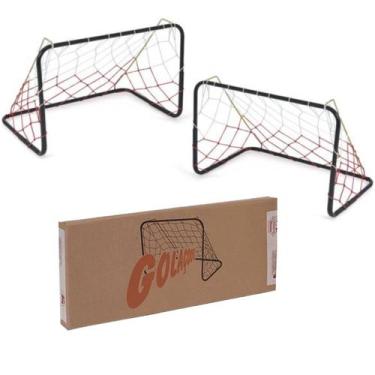 Imagem de Kit 2 Traves Futebol Brinquedo Infantil Golzinho de Ferro Com Redinha 