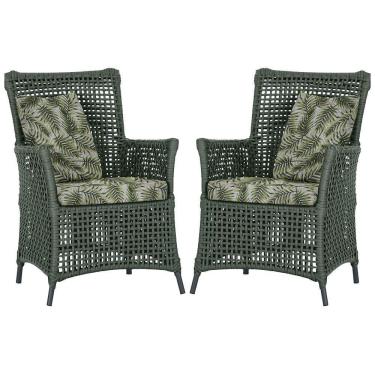 Imagem de Poltronas Igapó Alumínio Pintura Preta Corda Náutica E5 Verde