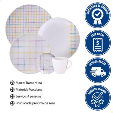 Imagem de Aparelho De Jantar Tramontina Sweet Color Em Porcelana Decorada 20 Peças 96589058