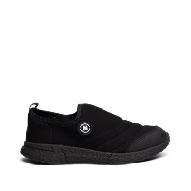 Imagem de Tênis Infantil Molekinho Calce Fácil Tecido Preto/Branco, Preto, Branc