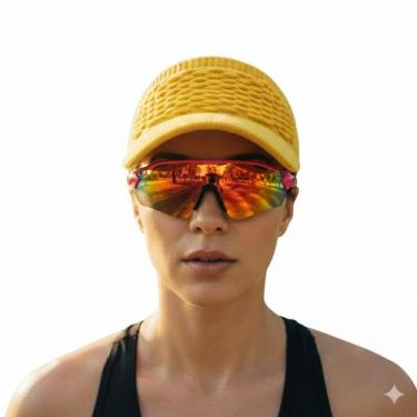 Imagem de Viseira Unissex Boné Ajustável Premium Kit Caminhada Corrida Praia Cic