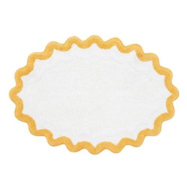 Imagem de Tapete de Banheiro Ripple Off-White e Amarelo - Westwing Collection, O