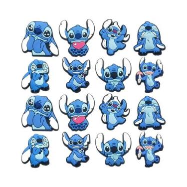 Imagem de Conjunto De 16 Pingentes De PVC Azuis Para Sapatos, Crocs, Bolsas, Chi