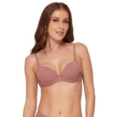 Imagem de Sutiã Feminino Meia Taça Com Bojo e Aro Em Microfibra Liebe, 44, Rosa 