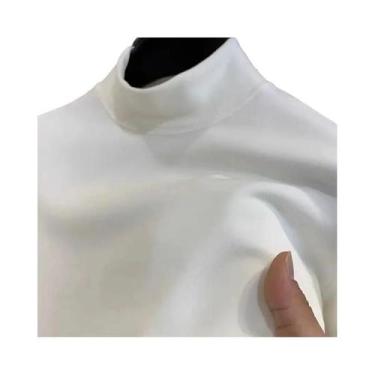 Imagem de Camiseta Térmica Masculina De Veludo Com Gola Alta E Manga Longa Para 