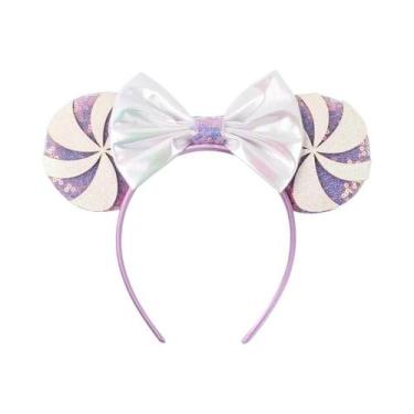 Imagem de Tiara De Natal Com Lantejoulas Em Forma De Floco De Neve Do Mickey Mou