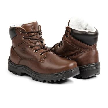 Imagem de Bota Oslo Hamburgo para Neve em Couro Forrada com Lã e Impermeável Masculina-Masculino