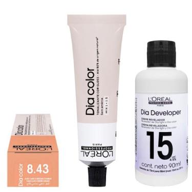 Imagem de Loreal Tonalizante Dia Color 8.43 Louro Claro Acobreado Dourado 60g Re