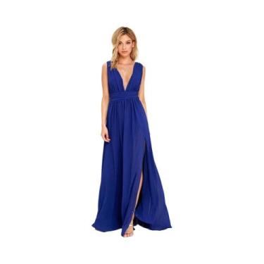 Imagem de Vestido Maxi Vermelho Sem Costas Para Mulheres, Vestido Longo De Malha