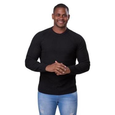 Imagem de Suéter Masculino Lã Tricô Gola Redonda Blusa Premium 7138-Masculino