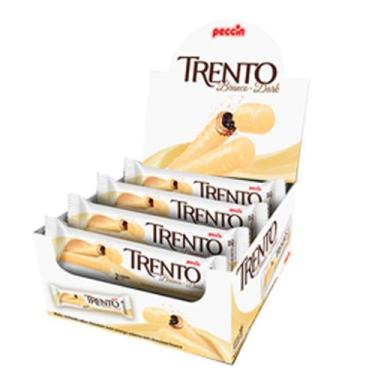 Imagem de Chocolate Branco Com Wafer Trento Recheio Chocolate C/16 - Peccin