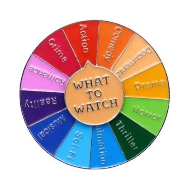 Imagem de Broche Rotativo De Bússola De Cores Esmaltado, Distintivo De Roda De C