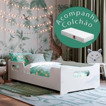 Imagem de Cama Infantil com Colchão Montessoriana Encanto Solteiro com Grade Lat