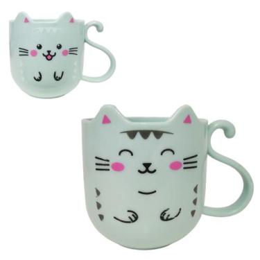 Imagem de Caneca de Gato 360ml em Plástico Resistente - DY, Verde Sortido