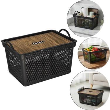 Imagem de Caixa Organizadora Cesto Telado Com Tampa Decorativa - 20 L ARQPLAST 2