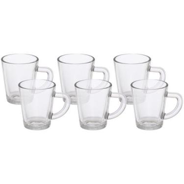 Imagem de Jogo C/6 Xicaras Canecas Lisa De Vidro Café Expresso 70ml - Hauskraft