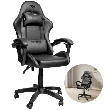 Imagem de Cadeira Gamer Ergonômica Giratoria Confortável Python Racer Escritório Preta Viper Pro Vp001