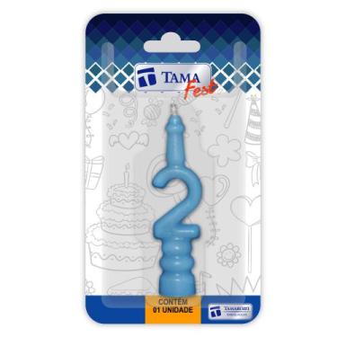 Imagem de Vela De Aniversário Números Azul Com 10 Un. - TAMAROZZI EMBALAGENS
