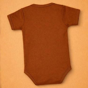 Imagem de Body Básico de Bebê Manga Curta 100% Algodão até 12 meses Cor:MarromTa