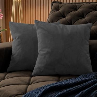Imagem de Almofadas Kit Plumie. De 45x45cm 2 Uni Boucle Cama Inbox Cinza Escuro