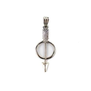 Imagem de Pingente Oxóssi Flecha 3,0 cm Umbanda Guia Firmas Niquelado - Lua Míst