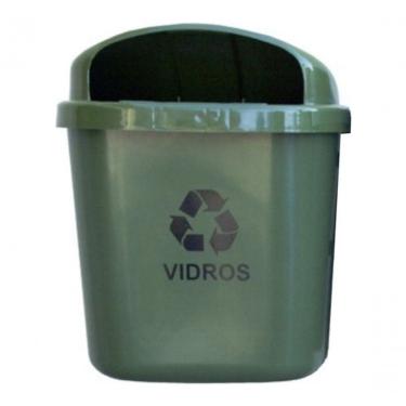 Imagem de Cesto para Coleta Seletiva Cesto Individual 40 l Instalação em Poste Ou Parede Higipack