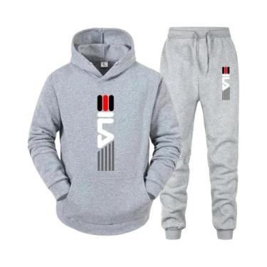 Imagem de Conjunto De Moletom Masculino Com Capuz E Calças De Fleece 2 Peças Cas