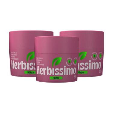 Imagem de Kit 3 Desodorante Em Creme Antitranspirante Herbíssimo Hibisco 55g