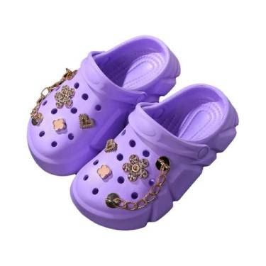 Imagem de Sandálias De Plataforma Para Meninas Com Decoração Floral 3D, Sola Mac