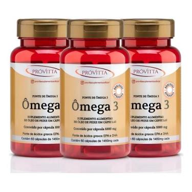 Imagem de Kit 3 Ômega 3 Puro 1000mg Epa 540 Dha 360 Isento De Metais - Congratul