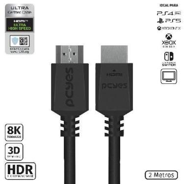 Imagem de Cabo Hdmi Pcyes Ultra 2.1 8k 1080/144hz - 2 Metros - Phm8k-2