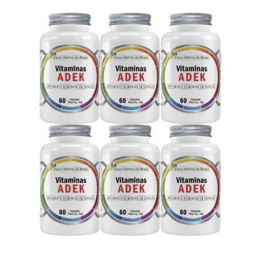 Imagem de 6x Complexo Vitaminas Adek A, D, E, K 360 Cápsulas 500mg - Flora nativa do Brasil-Unissex