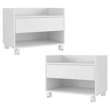 Imagem de Kit 02 Gabinetes Armário Banheiro Multiuso Ivy 60cm 100% Mdf Bp Com 01