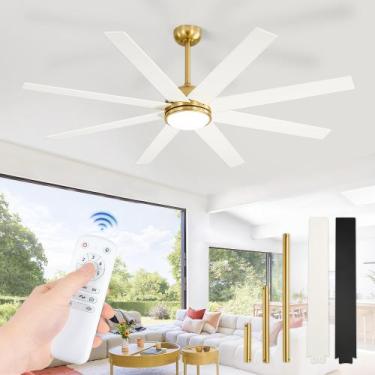 Imagem de Ventilador de teto Fabbulous 165 cm 8 lâminas 3CCT Remote Gold - Fanbu