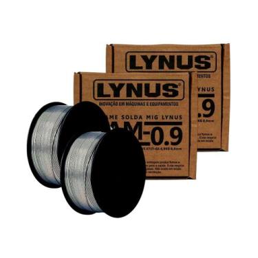 Imagem de Kit 2 Rolos Arame Solda Mig Uso Sem Gás 0,8mm 1kg Lynus