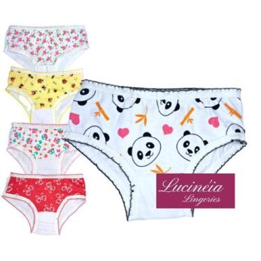Imagem de Kit com meia dúzia de  Calcinha Infantil criança menina - 100% Algodão