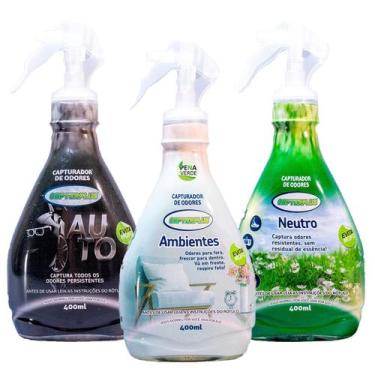 Imagem de Kit Multi Capturador de Odores Auto + Ambientes + Neutro 400ml Capterp