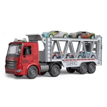 Imagem de Caminhão Cegonha Com Carrinhos - Pallet Truck - Luz E Som - 38 Cm - Yes Toys