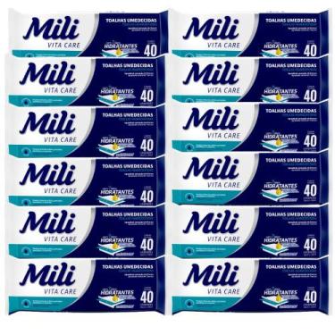 Imagem de Lenço Umedecido  Mili Vita   Adulto    Toalha Umedecida   12 Pacotes c
