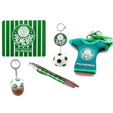 Imagem de Kit Torcedor Palmeiras Mouse Pad/porta recado/caneta/chaveiro/enfeite 