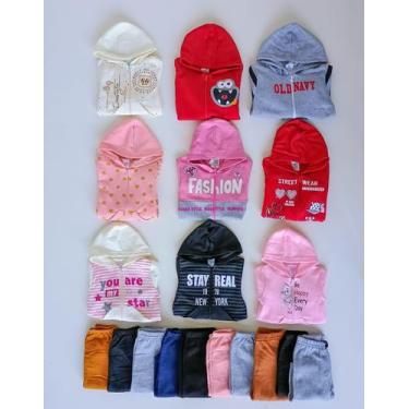 Imagem de Kit 2 Conjunto Moletom roupa de frio bebe Infantil inverno Algodão Men