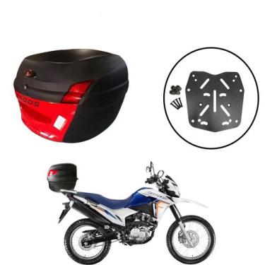 Imagem de Baú 34l Awa Proos + Sup Baú Superior Bros 150/160 2015+, Vermelho