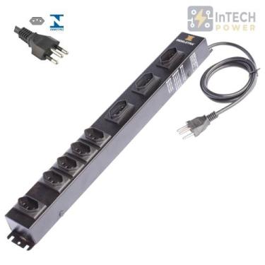 Imagem de Filtro de linha padrao rack 19 pol. 8 tomadas até 20a - 220v - cabo 1,