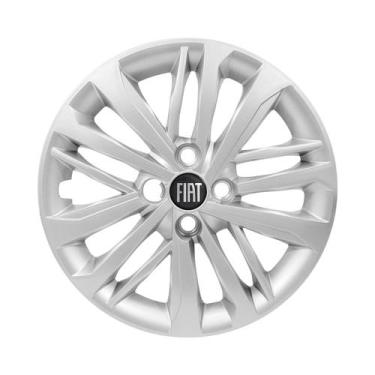 Imagem de Calota Aro 15 Prata Fiat Cronos 2023 2024 Emblema Resinado - GFM, Pret