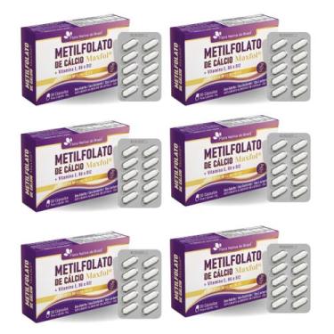 Imagem de Kit Com 06 - Metilfolato de Cálcio + Vitamina E, B6 e B12 30 Cápsulas 