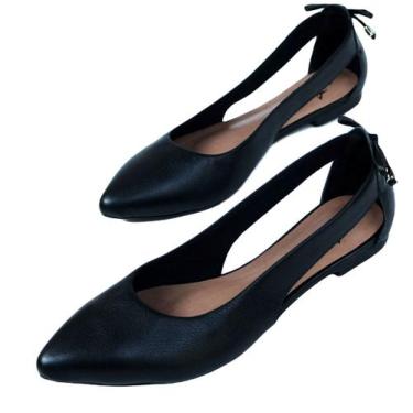Imagem de Sapatilha de Couro Cód 6040 - Oscarina , Preto, 36