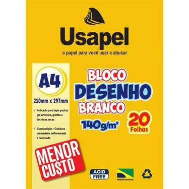 Imagem de Bloco de desenho a4 usapel 140g 20fls c/2un