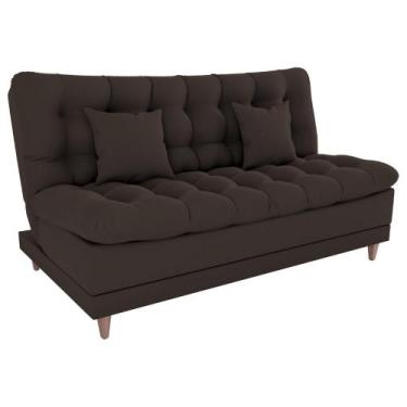 Imagem de Sofa Cama 2 Lugares 185 cm Duda Veludo Light B250 Cinza Milani Store, 