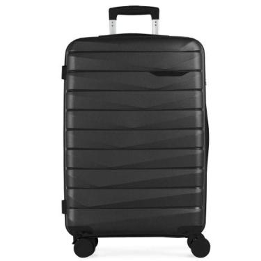 Imagem de Mala de Viagem 32 kg Polipropileno 4 Rodas Route Preta, G, Preto