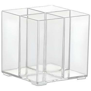 Imagem de Organizador 4 Divisória Porta Pincel Maquiagem Talher Caneta - ShopCar